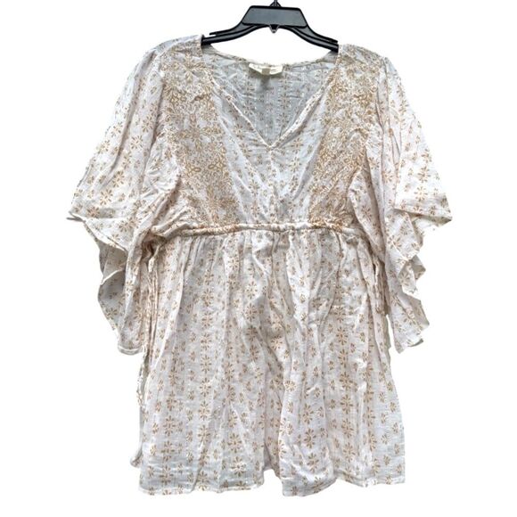 Jessica Simpson Maternity Metallic Patterned Kimono Sleeve Top size medium - Picture 1 of 4